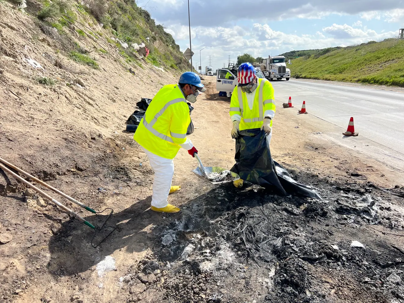 Environmental cleanup and absorbent recovery near Lancaster CA